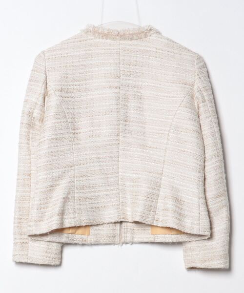 「VIS」 ノーカラージャケット MEDIUM ベージュ レディース_画像2