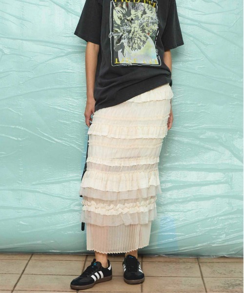 スカート Tiered Frill Long Tight Skirt/ティアードフリルロングタイトスカートの画像