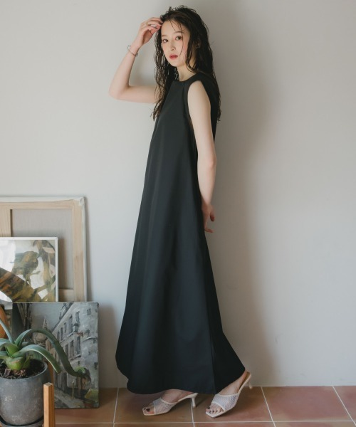 新品 アルベルタフェレッティ 高級 ドレス ノースリーブ フレア ワンピース slattgir ワンピース 高身長 ノースリーブフレアマキシ