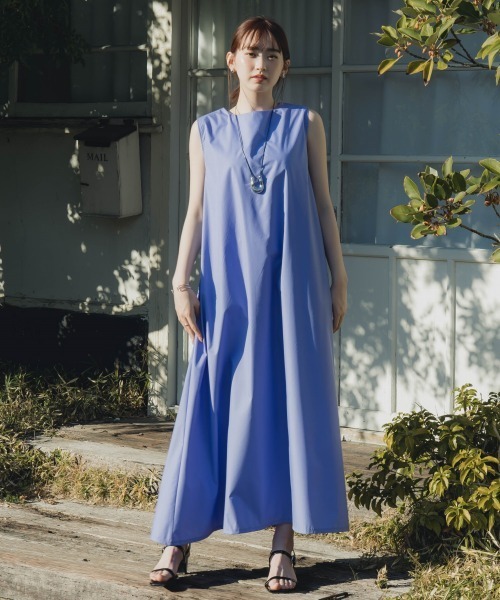 slattgir ワンピース 高身長 ノースリーブフレアマキシワンピース