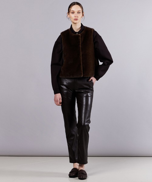 Sov. ベスト ジレ ミンクフェイクファーベスト レディース : ZOZOTOWN