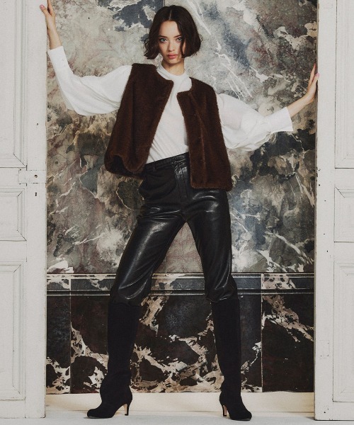 Sov. ベスト ジレ ミンクフェイクファーベスト レディース : ZOZOTOWN