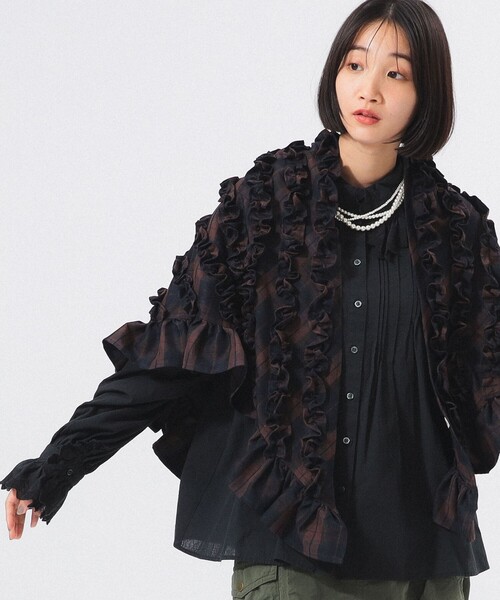 BEAMS BOY ストール マフラー フリル レディース : ZOZOTOWN