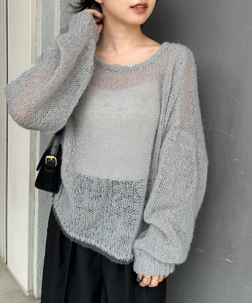 RANAN（ラナン） ニット セーター シアーモヘア2WAYギャザーニット