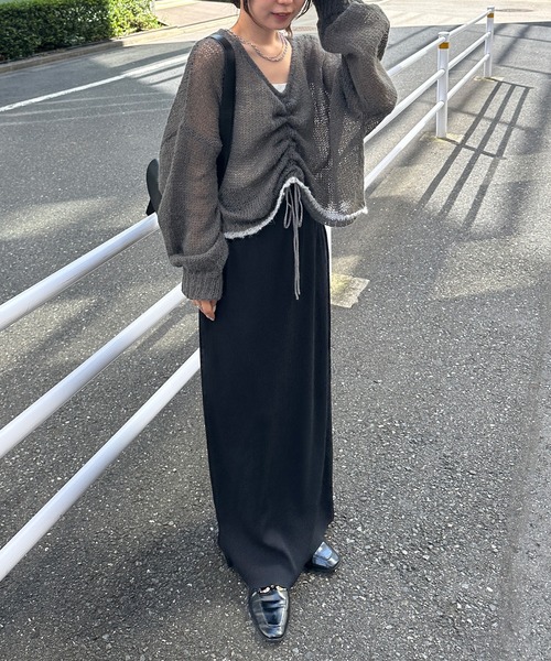 RANAN（ラナン） ニット セーター シアーモヘア2WAYギャザーニット