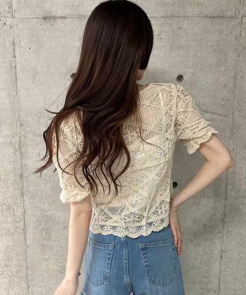 極美品　Jane marple　パフェ柄カーディガン　コットン　プリント　半袖 極美品 Jane marple パフェ柄カーディガン コットン プリント 半袖