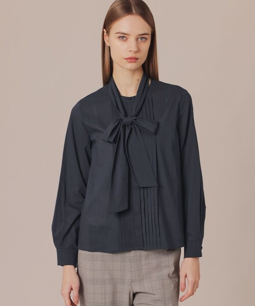 「MACKINTOSH LONDON」 長袖ブラウス 38 ネイビー レディース