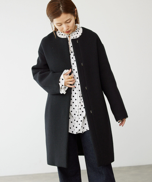 IENA（イエナ） ノーカラーコート 34 ブルー レディース : ZOZOTOWN