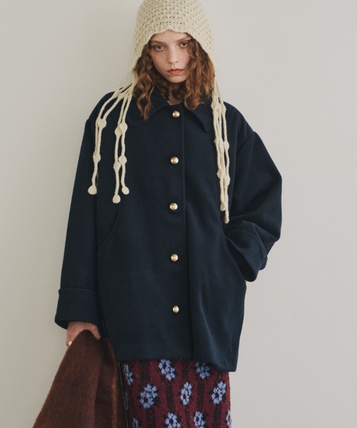 Aquascutum ステンカラーコート ネイビー チェック柄　36 セール】 クラブチェックリバーシブルステンカラーコート