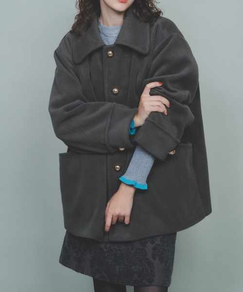 【美品】JUSGLITTY 2wayミドルコート ミント 美品】JUSGLITTY 2wayミドルコート ミント