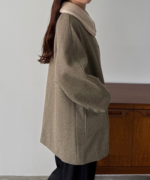 callautia（カラウティア） ステンカラーコート コート ボアカラー