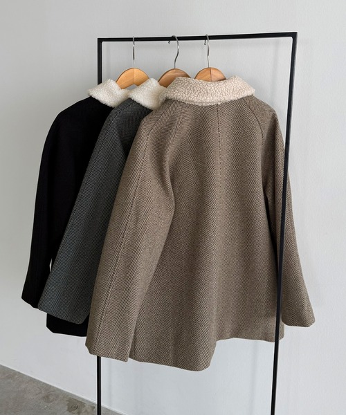 callautia（カラウティア） ステンカラーコート コート ボアカラー