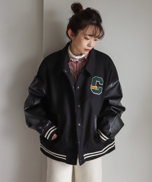 COURO」 スタジャン FREE ブラック×ブラック レディース : ZOZOTOWN