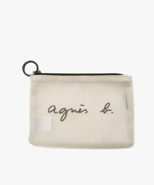 ■agnesb.■ロゴ ナイロン スモール ポーチ unisex ロゴ ナイロン スモール ポーチ （ZAH03－02