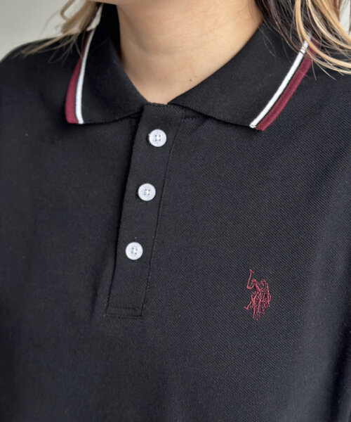 [CPCM] [U.S.POLO ASSN.] рубашка-поло с коротким рукавом LARGE темно-синий женский 