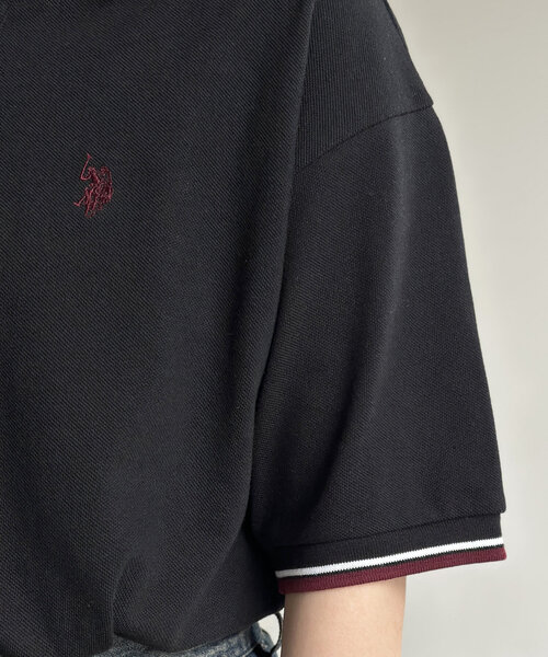[CPCM] [U.S.POLO ASSN.] рубашка-поло с коротким рукавом LARGE темно-синий женский 