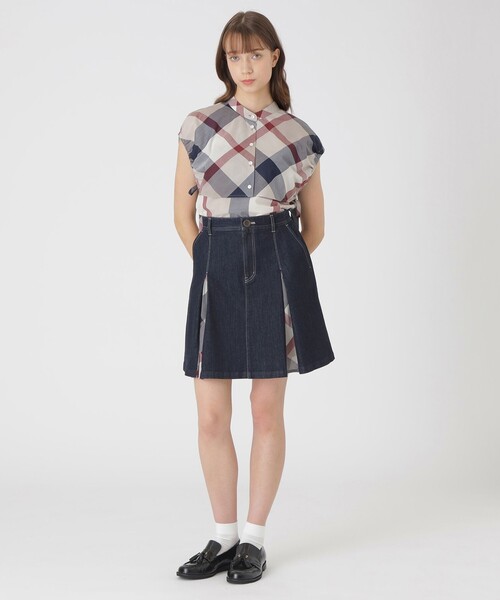 専用　Y2K BURBERRY BLUE LABEL　ミニ　デニム　スカート 00s Burberry Bロゴ総柄 ラメ ミニ丈デニムスカート Y2Kギャル