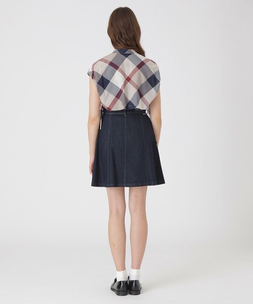 専用　Y2K BURBERRY BLUE LABEL　ミニ　デニム　スカート バーバリーブルーレーベル プリーツデニムミニスカート チャーム