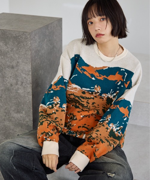 PBLIM ニット セーター 「UNISEX」ランドスケープニット レディース