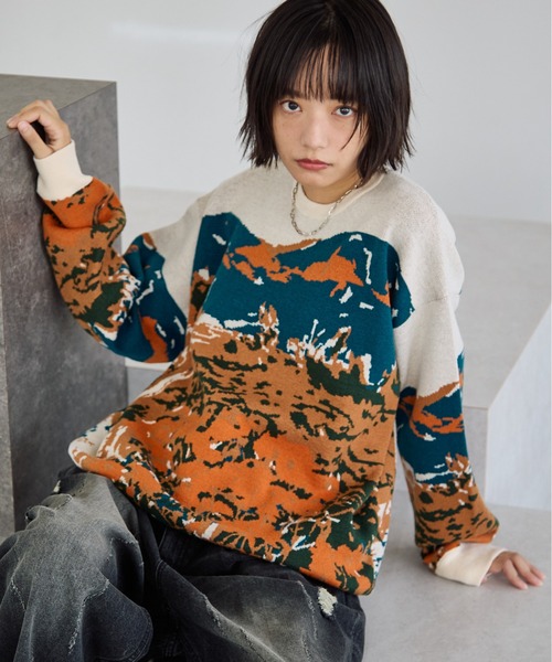 PBLIM ニット セーター 「UNISEX」ランドスケープニット レディース