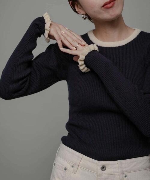 URBAN RESEARCH Sonny Label ニット セーター 「洗濯可」袖口フリル