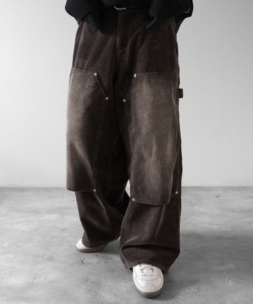 RUUBON パンツ faded corduroy double knee pants / フェイディッド