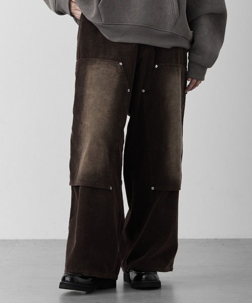RUUBON パンツ faded corduroy double knee pants / フェイディッド
