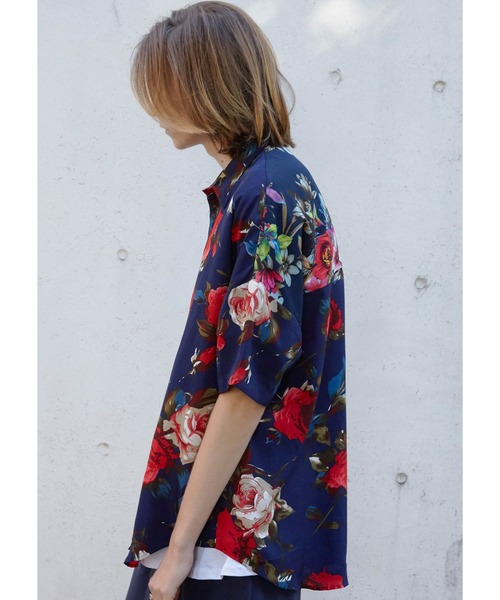 「UNSELDs」 半袖シャツ MEDIUM ネイビー メンズの画像9