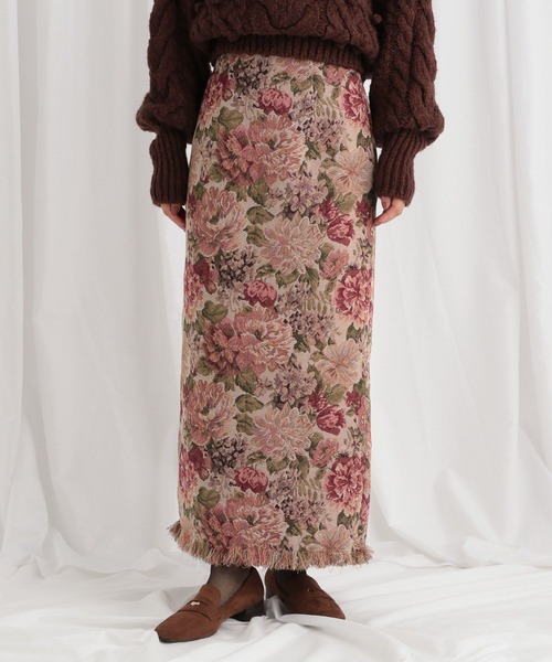 mysty woman（ミスティウーマン） スカート ゴブランナロースカート