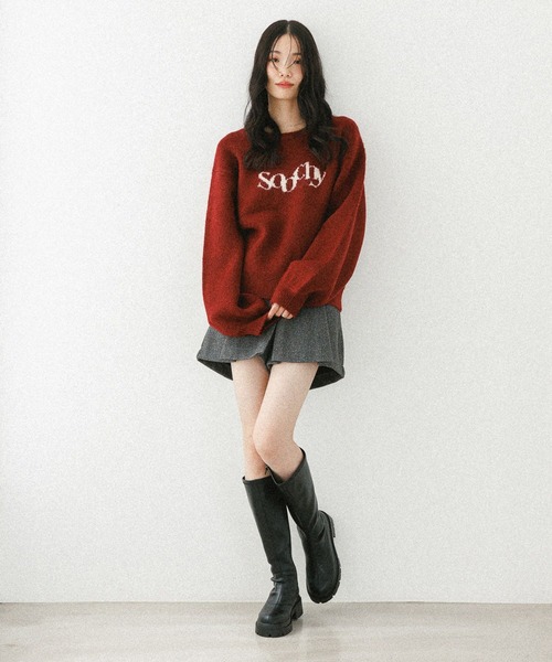 Heather（ヘザー） ニット セーター ジャガードロゴニット 599316