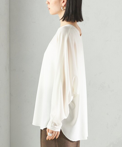 SHIPS（シップス） ブラウス シャツ 「手洗い可能」前後 2WAY シアー