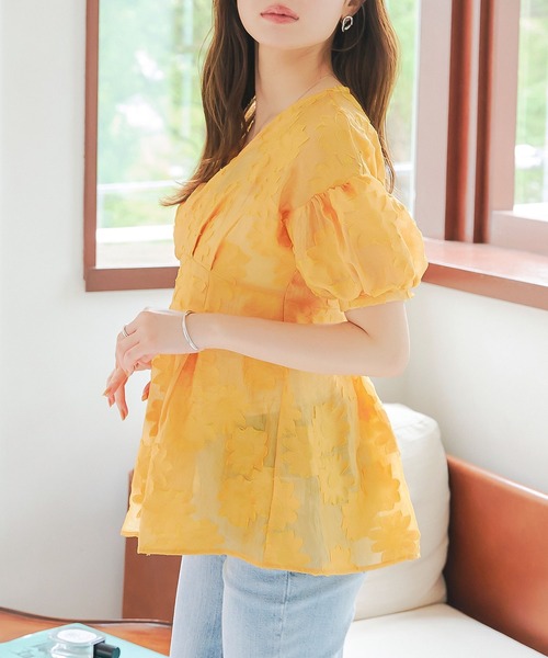 「KOBE LETTUCE」 半袖ブラウス M ベージュ レディース_画像5