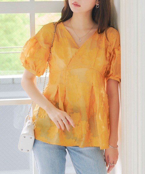 「KOBE LETTUCE」 半袖ブラウス M ベージュ レディース_画像6