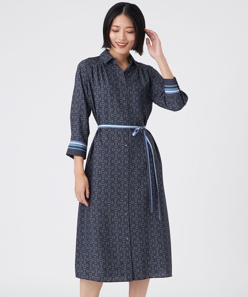 新品☆TRANS WORK トランスワーク/プリントワンピース TRANS WORK（トランスワーク） ワンピース 「ウォッシャブル」ビット