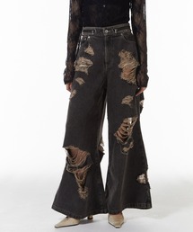 josemoon ZIP DAMAGE DENIM ジップダメージデニム JOSE MOON（ジョゼムーン） ワイドパンツ ジーンズ デニム デニム