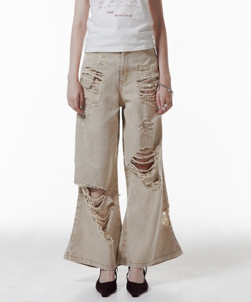 JOSE MOON ジーンズ デニム デニムパンツ ZIP DAMAGE DENIM/ジップ