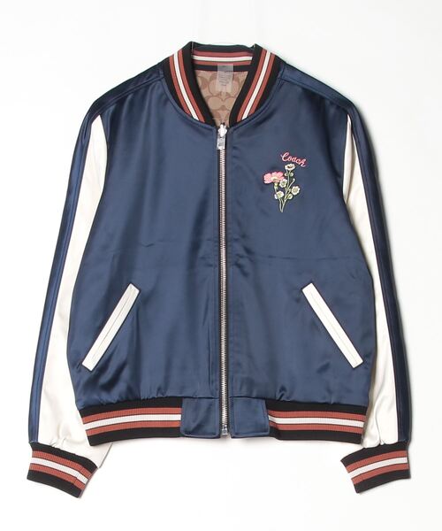 COACH（コーチ） 刺繍スカジャン X-SMALL ネイビー レディース