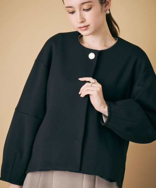 オーディア ミューズ（Audie a Muses）/コクーンシルエットジャケット Audie a Muses（オーディア ミューズ） ジャケット ノーカラー