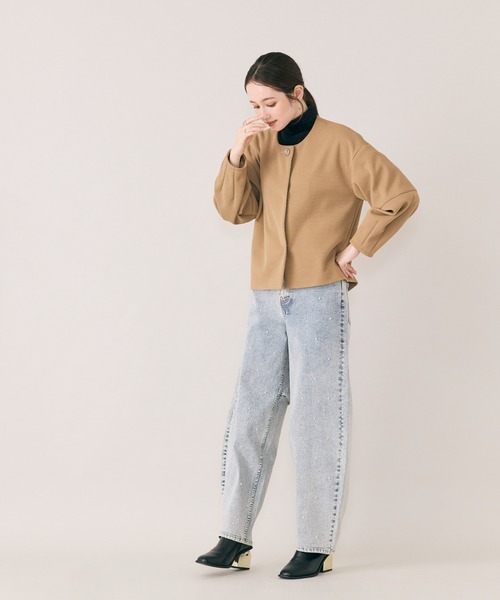 オーディア ミューズ（Audie a Muses）/コクーンシルエットジャケット Audie a Muses（オーディア ミューズ） ジャケット ノーカラー