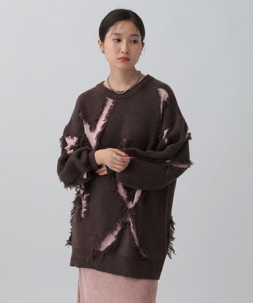 LEPSIM（レプシィム） ニット セーター フリンジニットチュニック