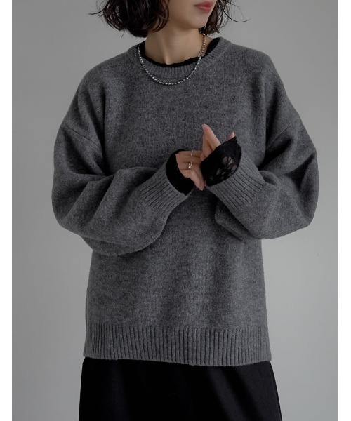 Re:EDIT（リエディ） ニット セーター モヘアタッチニットクルーネック