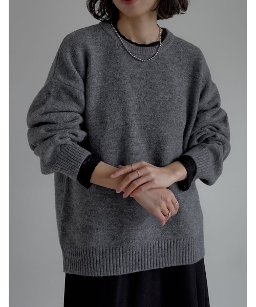 Re:EDIT（リエディ） ニット セーター モヘアタッチニットクルーネック