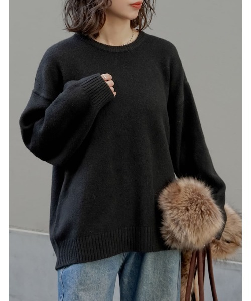 Re:EDIT（リエディ） ニット セーター モヘアタッチニットクルーネック