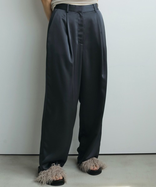anuke（アンヌーク） パンツ Satin Tuck Pants レディース : ZOZOTOWN