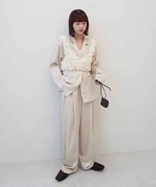 anuke（アンヌーク） パンツ Satin Tuck Pants レディース : ZOZOTOWN