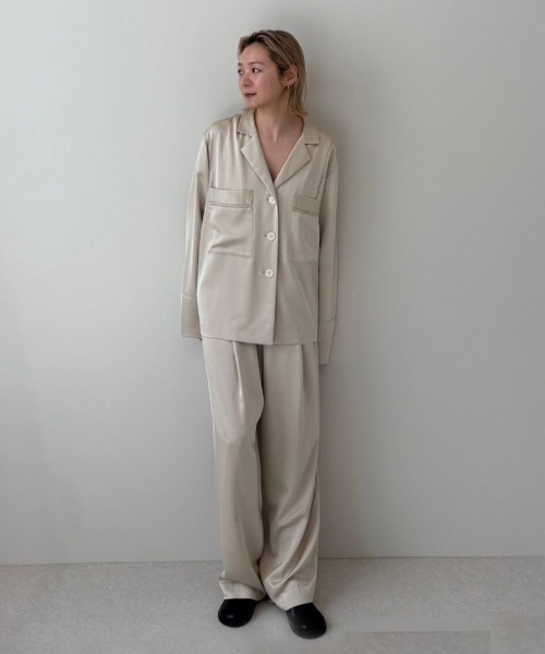 anuke（アンヌーク） パンツ Satin Tuck Pants レディース : ZOZOTOWN