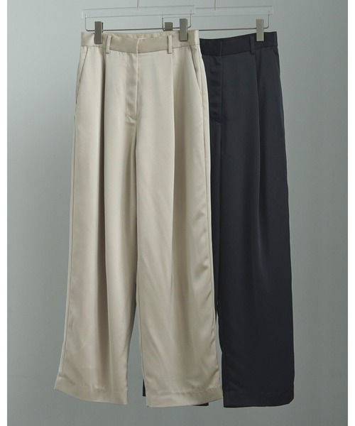 anuke（アンヌーク） パンツ Satin Tuck Pants レディース : ZOZOTOWN