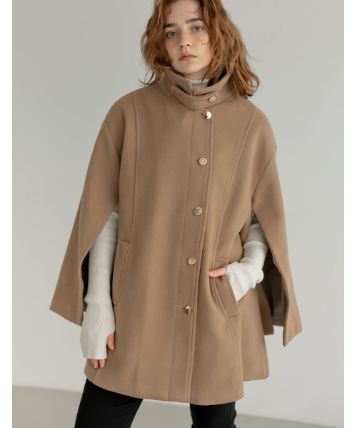 極美品　ステンカラーコート　EDIFICE　REDA　無地　ブラウン　コラボ Re:EDIT（リエディ） ステンカラーコート MEDIUM モカ レディース