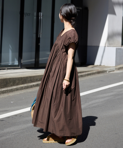 「SLOBE IENA」 半袖ワンピース 36 ブラウン レディースの画像