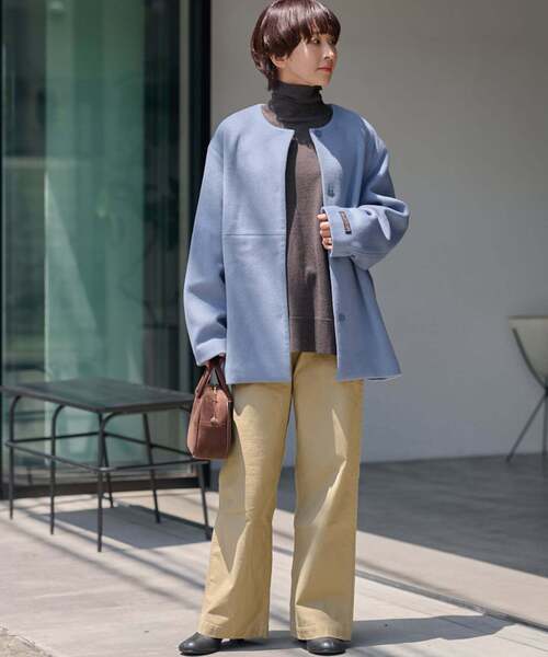 美品ジャーナルスタンダードレリューム　スーパーファインビーバークルーネックコート 追加2》スーパーファインビーバークルーネックコート｜ジャーナル